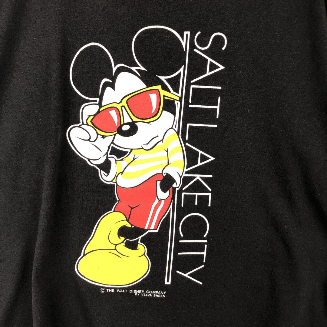 90'S MICKEY MOUSE Mickey Mouse character print T-shirt made in USA, men's XL size, vintage cotton black type Vintage Second Hand