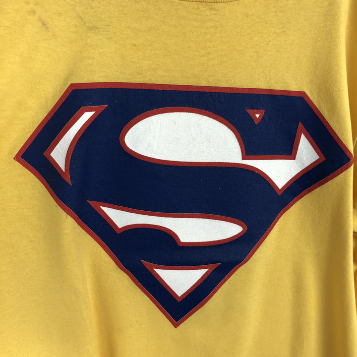 2000'S Warner Bros. Superman Movie T-Shirt, Made in USA, Men's Size XL (approx.) cotton yellow type Vintage Second Hand