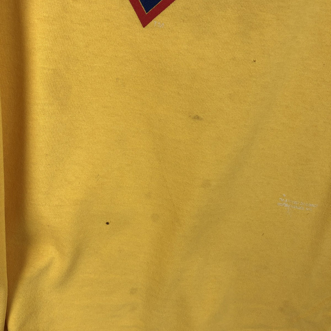 2000'S Warner Bros. Superman Movie T-Shirt, Made in USA, Men's Size XL (approx.) cotton yellow type Vintage Second Hand