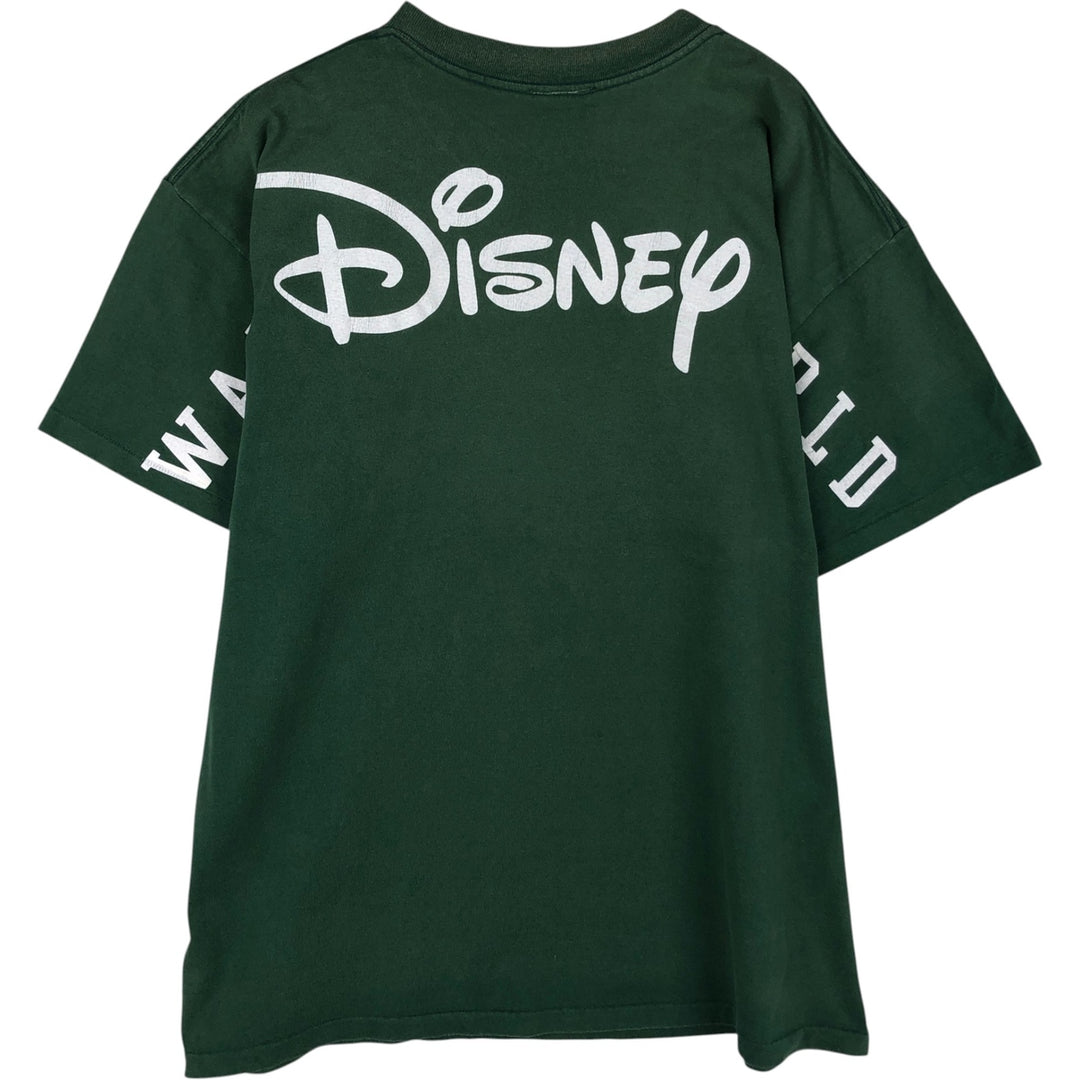 90'S Disney DESIGNS MICKEY MOUSE character print T-shirt, Made in USA, Men's XL equivalent, Vintage cotton Green type dark green Vintage Second Hand