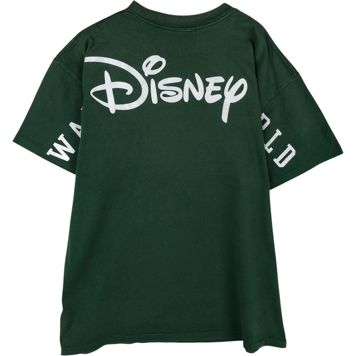90'S Disney DESIGNS MICKEY MOUSE character print T-shirt, Made in USA, Men's XL equivalent, Vintage cotton Green type dark green Vintage Second Hand