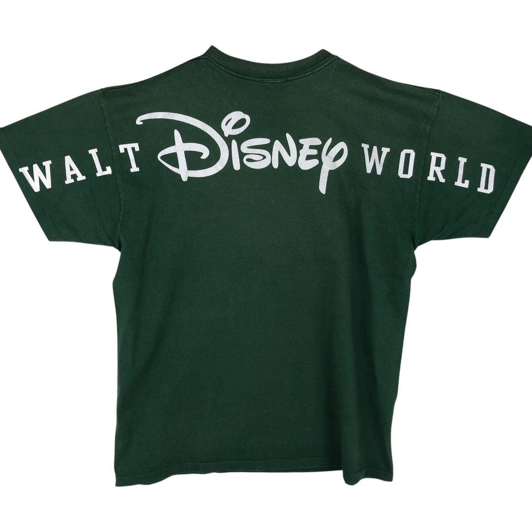 90'S Disney DESIGNS MICKEY MOUSE character print T-shirt, Made in USA, Men's XL equivalent, Vintage cotton Green type dark green Vintage Second Hand
