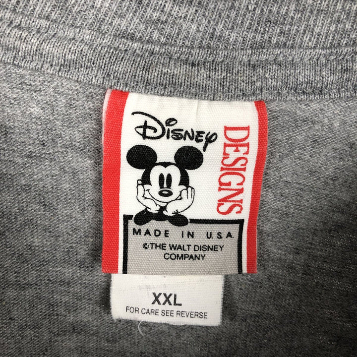 90'S Disney DESIGNS MICKEY MOUSE character print T-shirt, Made in USA, Men's XXL equivalent, Vintage polyester gray type Vintage Second Hand