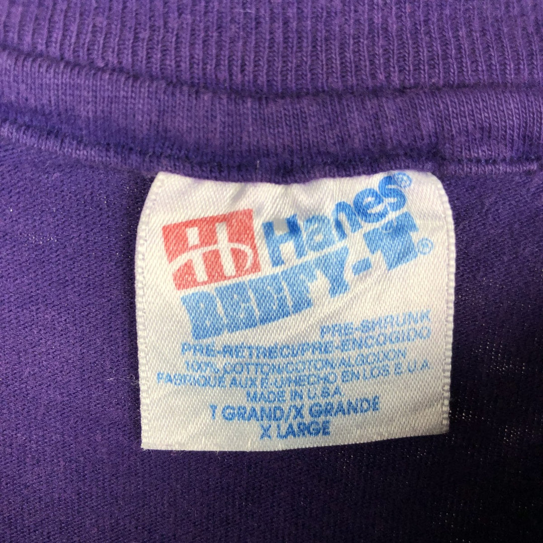 90'S Hanes MICKEY MOUSE BEEFY-T Character Print T-Shirt, Made in USA, Men's XL (approx.) cotton purple type Vintage Second Hand
