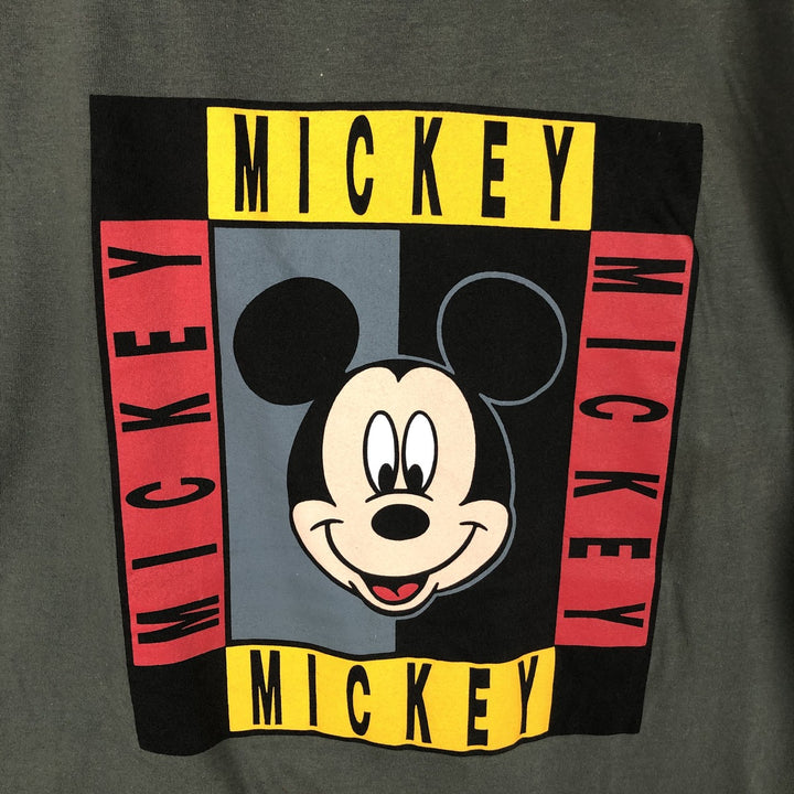 90'S MICKEY UNLIMITED MICKEY MOUSE Mickey Mouse Character Print T-Shirt, Men's Size L (Equivalent), Vintage cotton Khaki type Vintage Second Hand