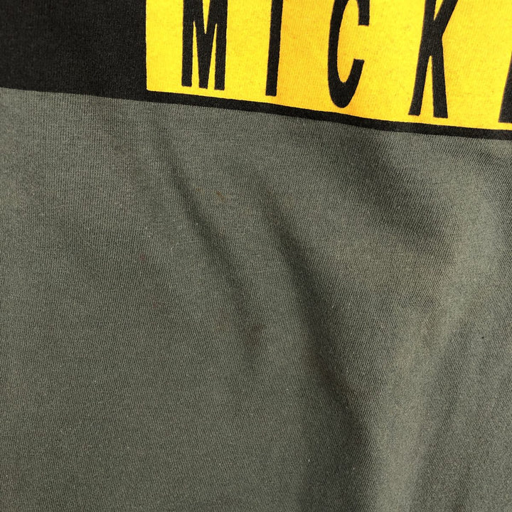 90'S MICKEY UNLIMITED MICKEY MOUSE Mickey Mouse Character Print T-Shirt, Men's Size L (Equivalent), Vintage cotton Khaki type Vintage Second Hand