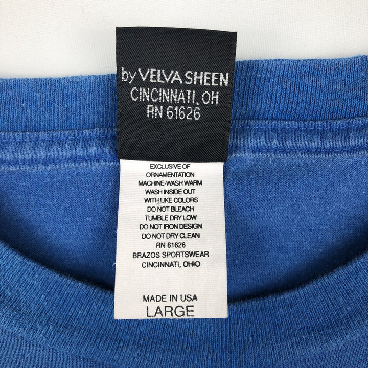 90'S MICKEY UNLIMITED character print T-shirt, made in USA, men's size L equivalent, vintage. cotton blue type Vintage Second Hand