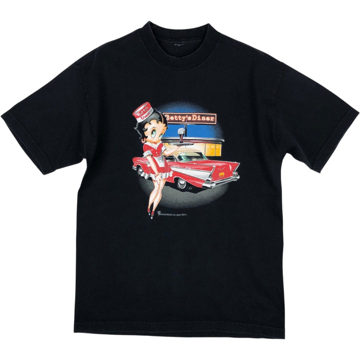 2000'S Betty Boop character print T-shirt, men's size M (approx.) unclear black type Vintage Second Hand