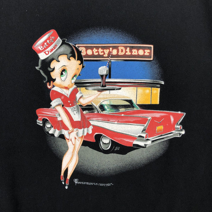 2000'S Betty Boop character print T-shirt, men's size M (approx.) unclear black type Vintage Second Hand