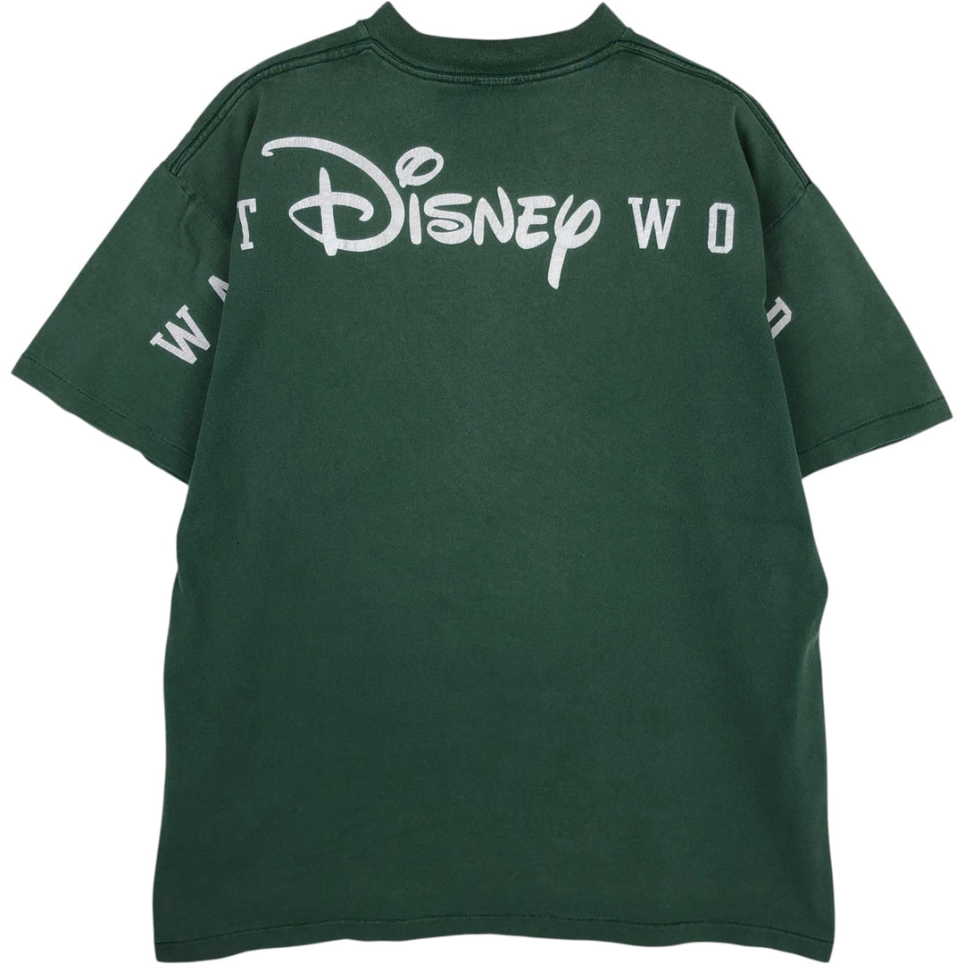 90'S Disney DESIGNS MICKEY MOUSE character print T-shirt, Made in USA, Men's size L equivalent, Vintage cotton green type Vintage Second Hand