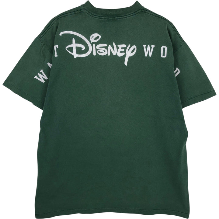 90'S Disney DESIGNS MICKEY MOUSE character print T-shirt, Made in USA, Men's size L equivalent, Vintage cotton green type Vintage Second Hand