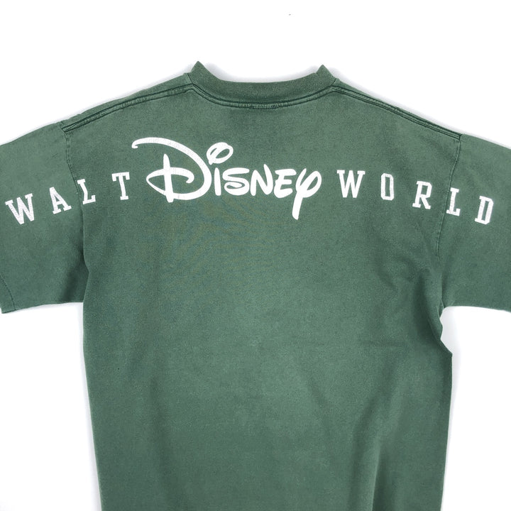 90'S Disney DESIGNS MICKEY MOUSE character print T-shirt, Made in USA, Men's size L equivalent, Vintage cotton green type Vintage Second Hand