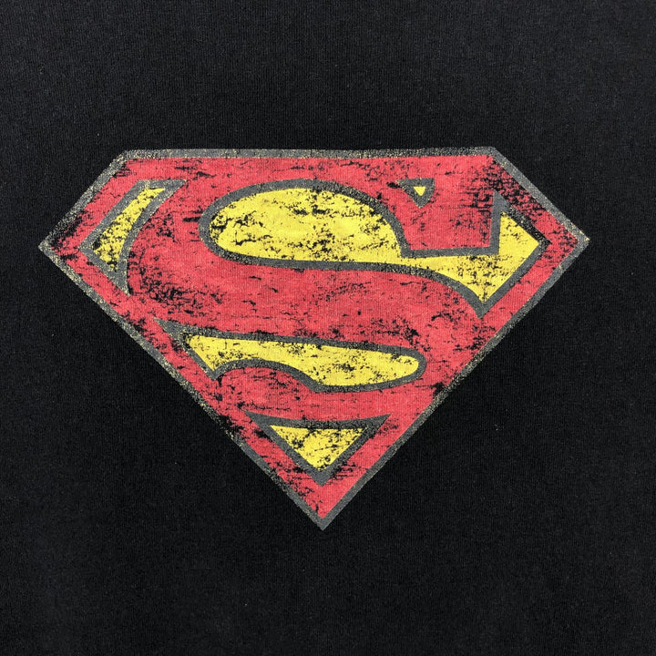 SUPERMAN character print T-shirt, men's size XL (approx.) cotton black type Vintage Second Hand