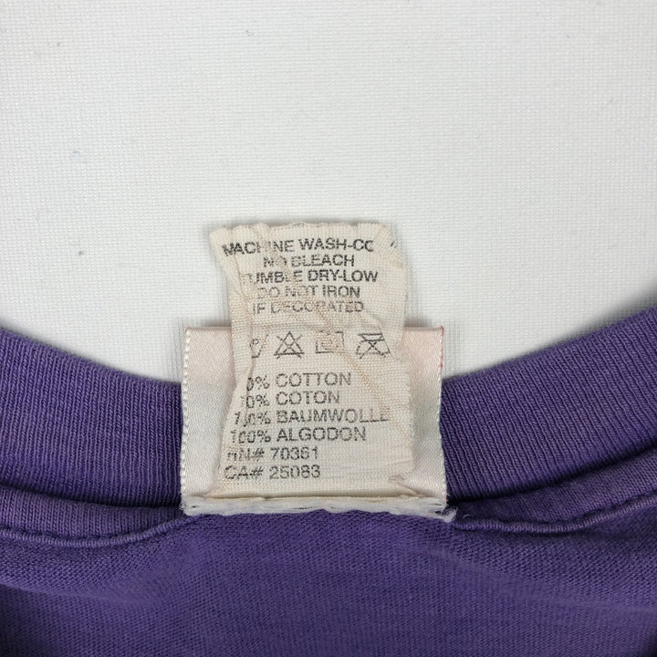 90'S Disney Athletics DISNER HOCKER Character Print T-Shirt, Made in USA, Men's XL equivalent, Vintage cotton purple type Vintage Second Hand