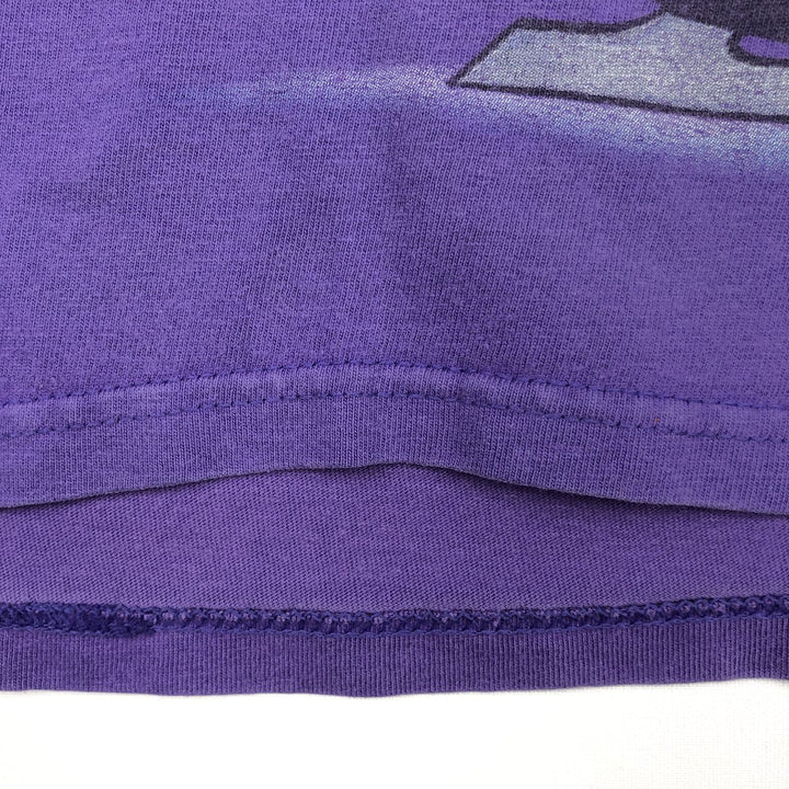 90'S Disney Athletics DISNER HOCKER Character Print T-Shirt, Made in USA, Men's XL equivalent, Vintage cotton purple type Vintage Second Hand