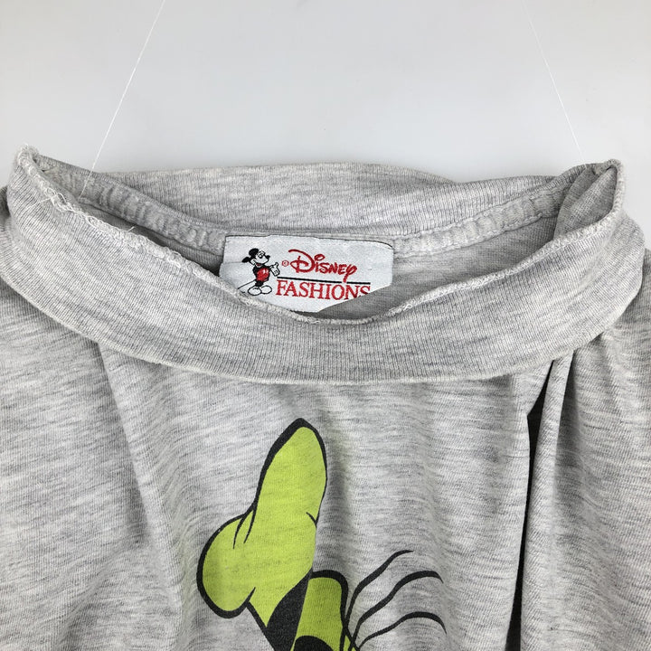 90'S Disney FASHIONS GOOFY Mock Neck Character Print T-Shirt, Made in USA, Men's Size S (Equivalent), Vintage cotton gray type Vintage Second Hand