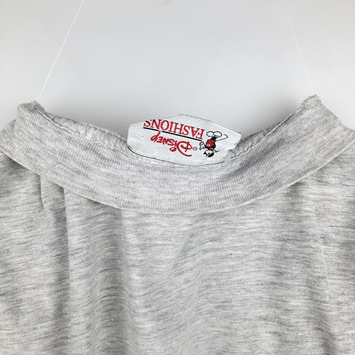 90'S Disney FASHIONS GOOFY Mock Neck Character Print T-Shirt, Made in USA, Men's Size S (Equivalent), Vintage cotton gray type Vintage Second Hand