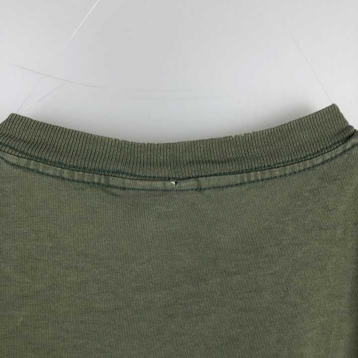 SNOOPY character print T-shirt, made in the USA, men's size L. cotton Khaki type Vintage Second Hand