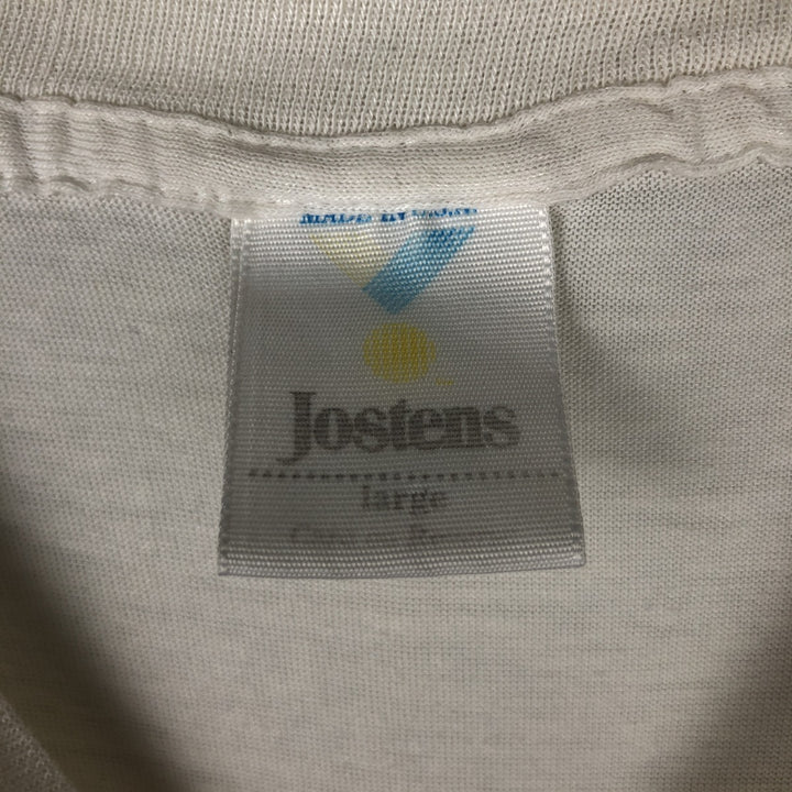90'S Jostens Snoopy Woodstock Character Print T-Shirt, Made in USA, Men's Size L (approx.), Vintage unclear white type Vintage Second Hand