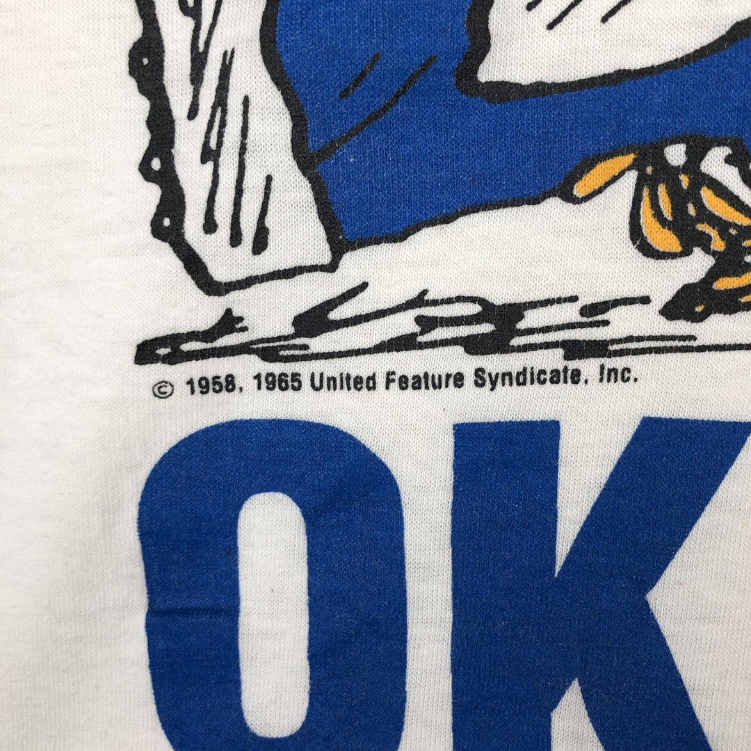 90'S Jostens Snoopy Woodstock Character Print T-Shirt, Made in USA, Men's Size L (approx.), Vintage unclear white type Vintage Second Hand