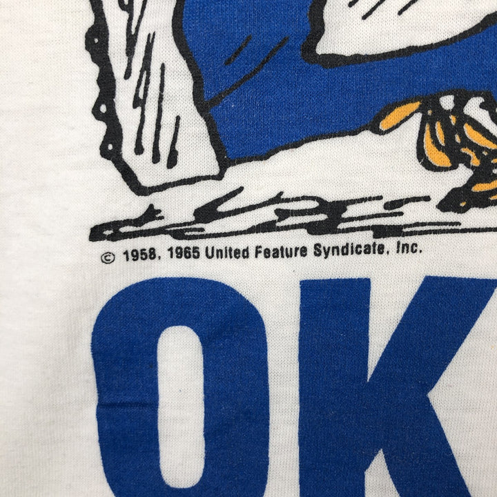 90'S Jostens Snoopy Woodstock Character Print T-Shirt, Made in USA, Men's Size L (approx.), Vintage unclear white type Vintage Second Hand