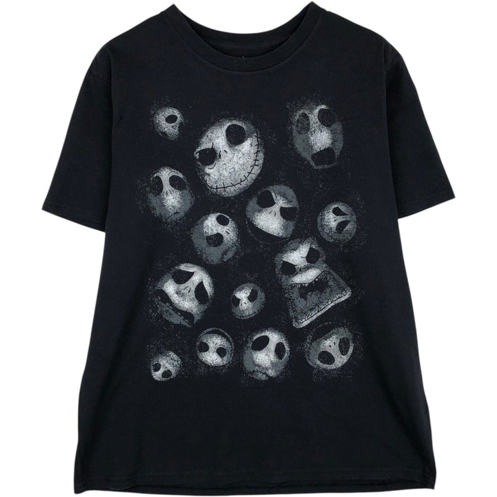 Disney Nightmare Before Christmas Anime Character Print T-Shirt (Men's Size L) cotton black type Vintage Second Hand