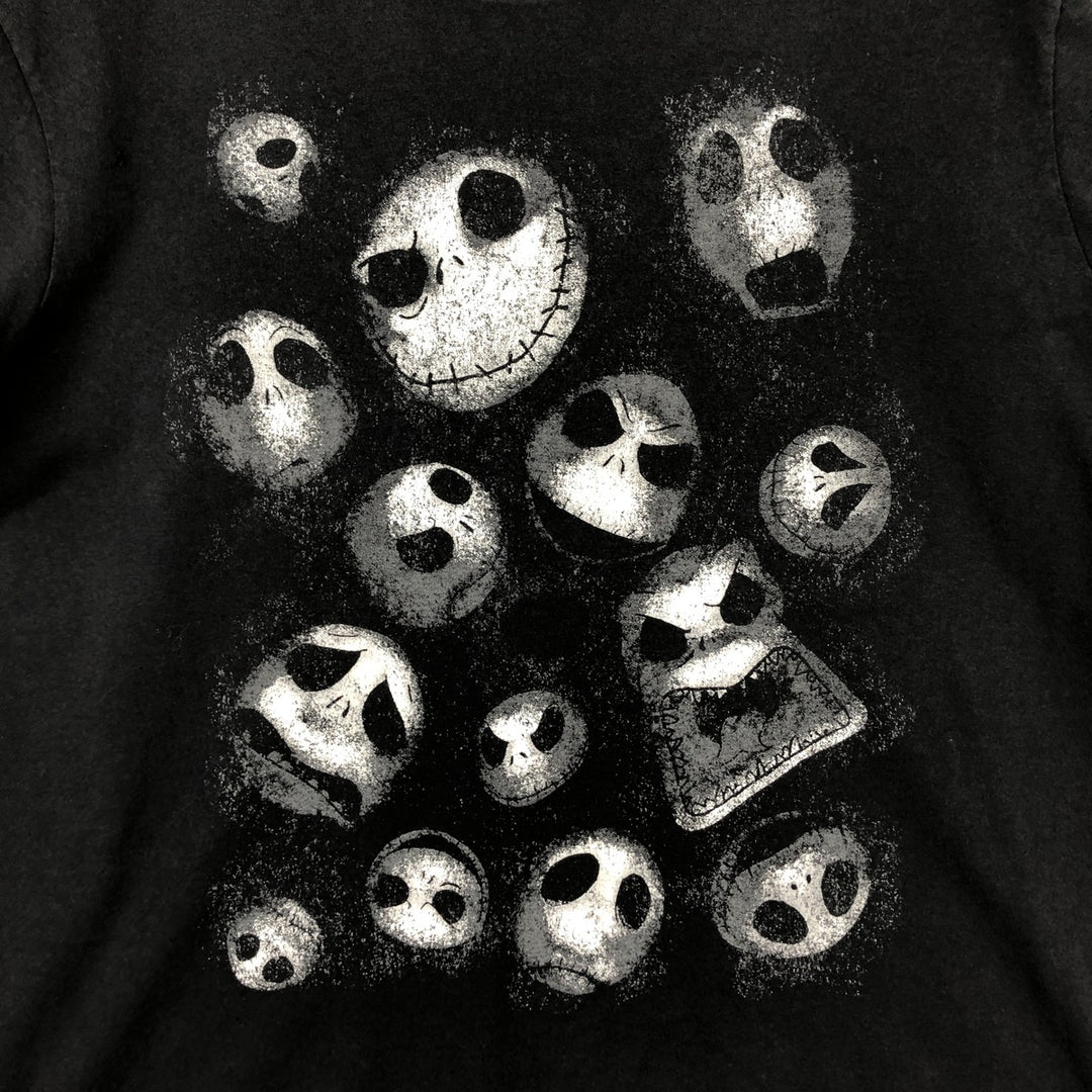 Disney Nightmare Before Christmas Anime Character Print T-Shirt (Men's Size L) cotton black type Vintage Second Hand