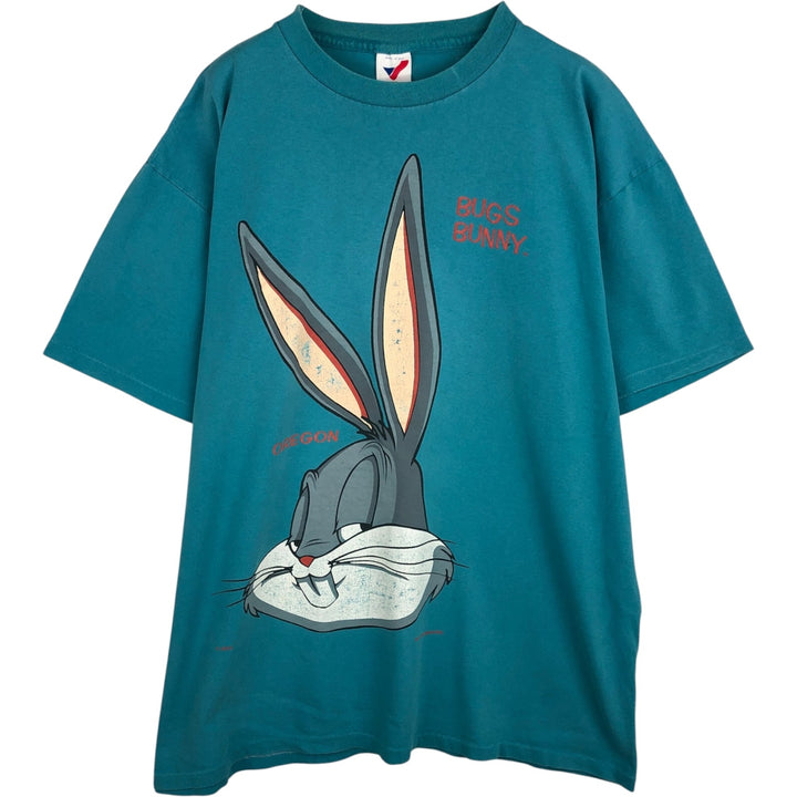 ARTEX LOONEY TUNES Bugs Bunny Character Print T-Shirt, Made in USA, Men's XL (approx.) cotton Blue type light blue Vintage Second Hand