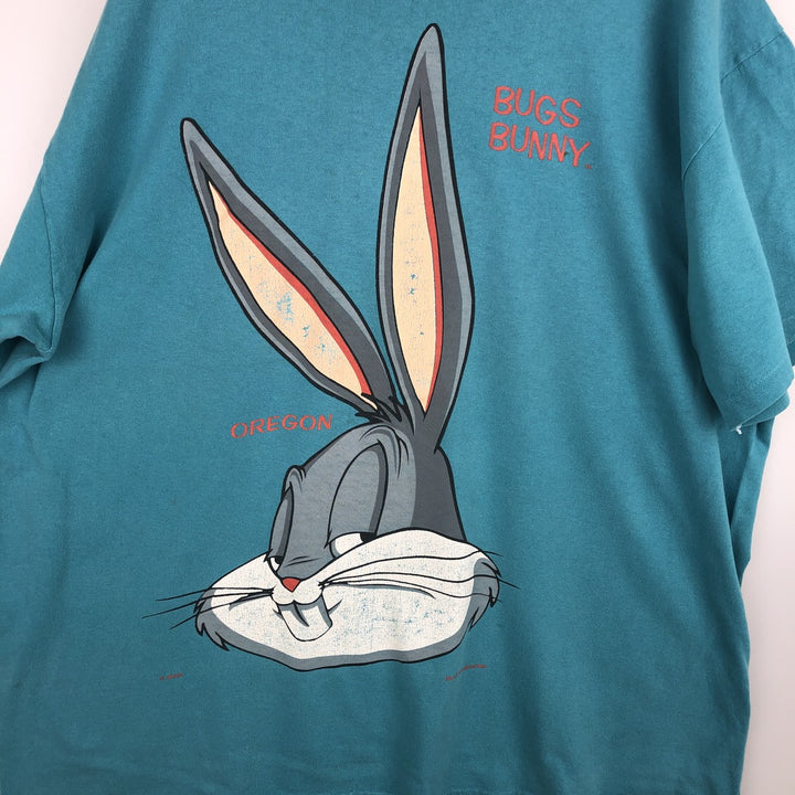 ARTEX LOONEY TUNES Bugs Bunny Character Print T-Shirt, Made in USA, Men's XL (approx.) cotton Blue type light blue Vintage Second Hand