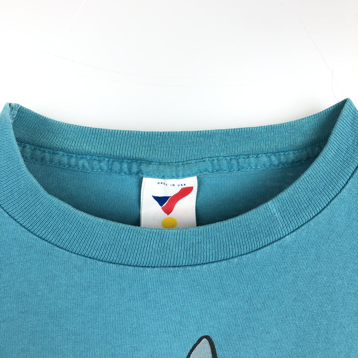 ARTEX LOONEY TUNES Bugs Bunny Character Print T-Shirt, Made in USA, Men's XL (approx.) cotton Blue type light blue Vintage Second Hand
