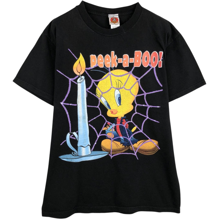 90'S Looney Tunes Tweety character print T-shirt, men's size M equivalent, vintage. cotton black type Vintage Second Hand