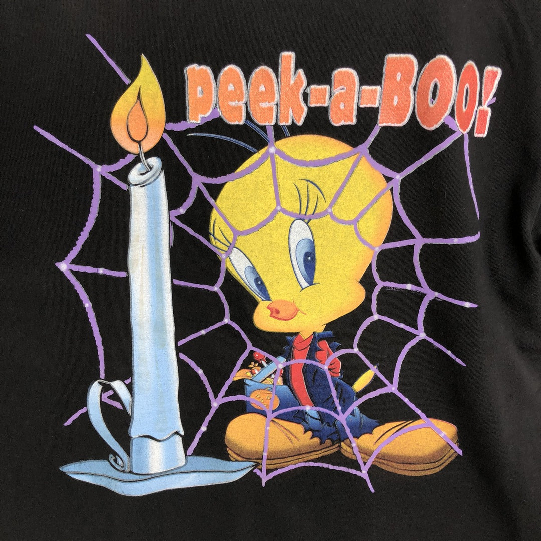 90'S Looney Tunes Tweety character print T-shirt, men's size M equivalent, vintage. cotton black type Vintage Second Hand