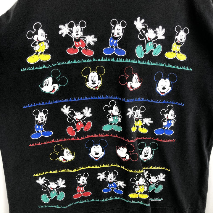 MICKEY UNLIMITED MICKEY MOUSE Mickey Mouse Character Print T-Shirt, Made in USA, Men's XL (approx.) cotton black type Vintage Second Hand