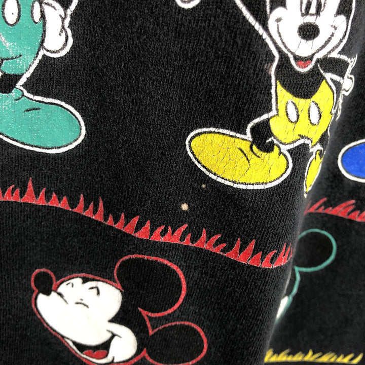 MICKEY UNLIMITED MICKEY MOUSE Mickey Mouse Character Print T-Shirt, Made in USA, Men's XL (approx.) cotton black type Vintage Second Hand