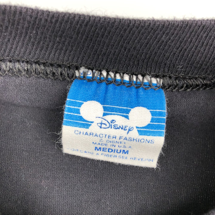 80'S Disney Mickey Mouse Anime Character Print T-Shirt, Made in USA, Men's Size M (Equivalent), Vintage cotton black type Vintage Second Hand