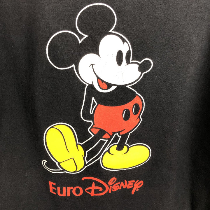 80'S Disney Mickey Mouse Anime Character Print T-Shirt, Made in USA, Men's Size M (Equivalent), Vintage cotton black type Vintage Second Hand