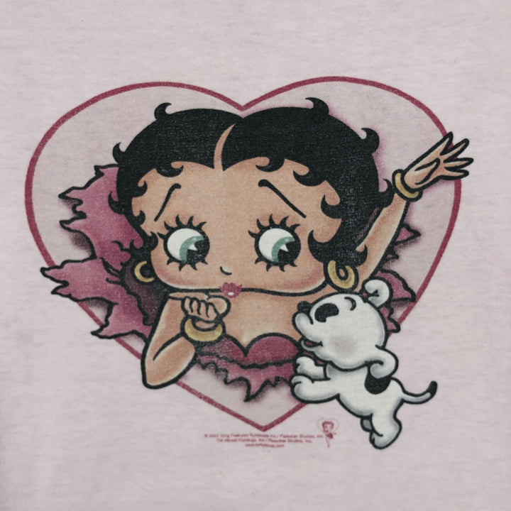 2000'S ALSTYLE APPAREL BETTY BOOP character print T-shirt, men's size S (approx.) cotton pink type Vintage Second Hand