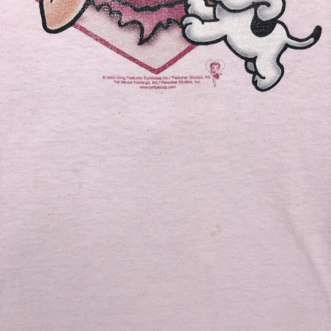 2000'S ALSTYLE APPAREL BETTY BOOP character print T-shirt, men's size S (approx.) cotton pink type Vintage Second Hand