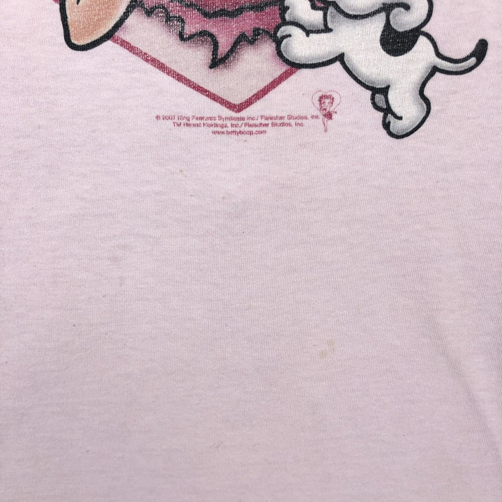 2000'S ALSTYLE APPAREL BETTY BOOP character print T-shirt, men's size S (approx.) cotton pink type Vintage Second Hand