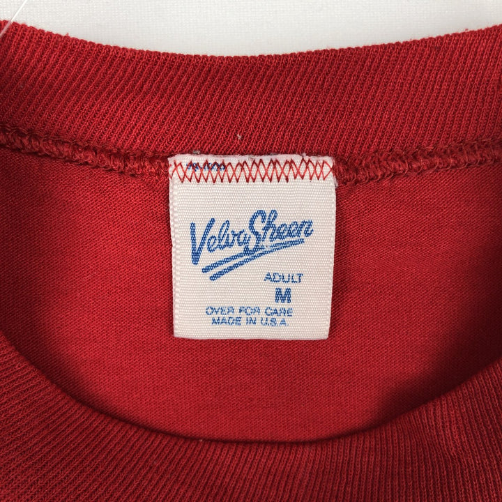 90'S Velva Sheen Mickey Mouse Character Print T-Shirt, Made in USA, Men's Size M (approx.), Vintage polyester red type Vintage Second Hand