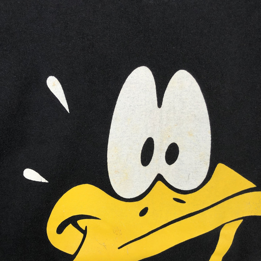 LOONEY TUNES Daffy Duck Character Print T-Shirt (Men's Size S) unclear black type Vintage Second Hand