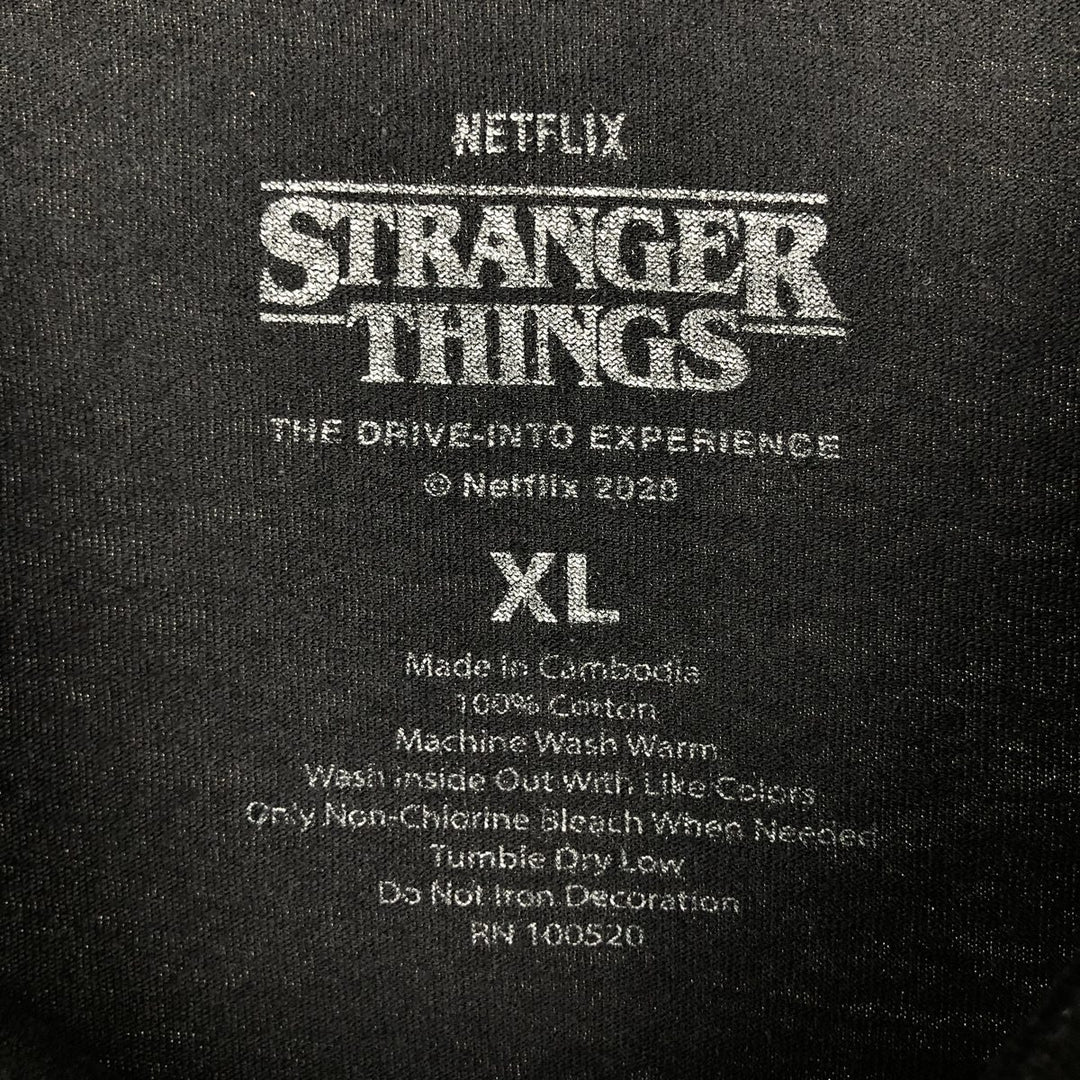 STRANGER THINGS Stranger Things Movie T-shirt Men's XL size cotton black type Vintage Second Hand
