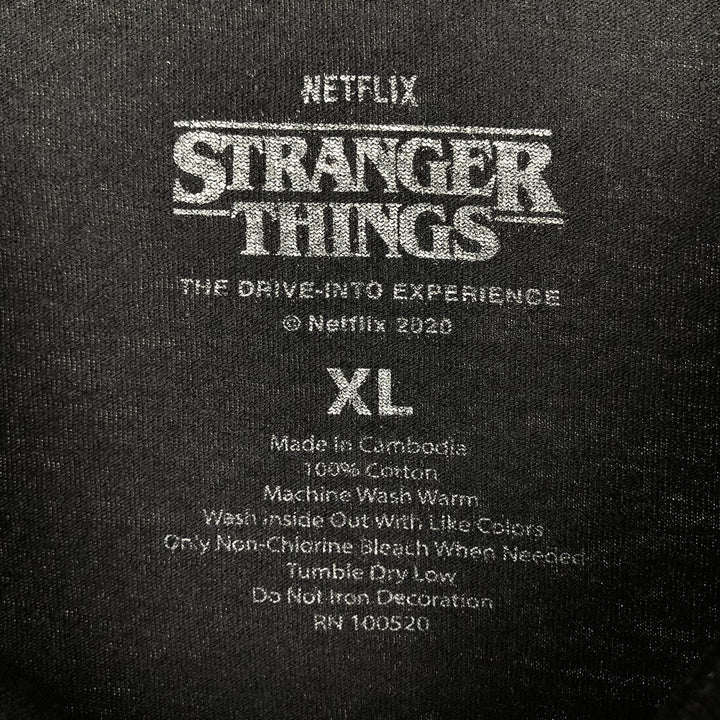 STRANGER THINGS Stranger Things Movie T-shirt Men's XL size cotton black type Vintage Second Hand