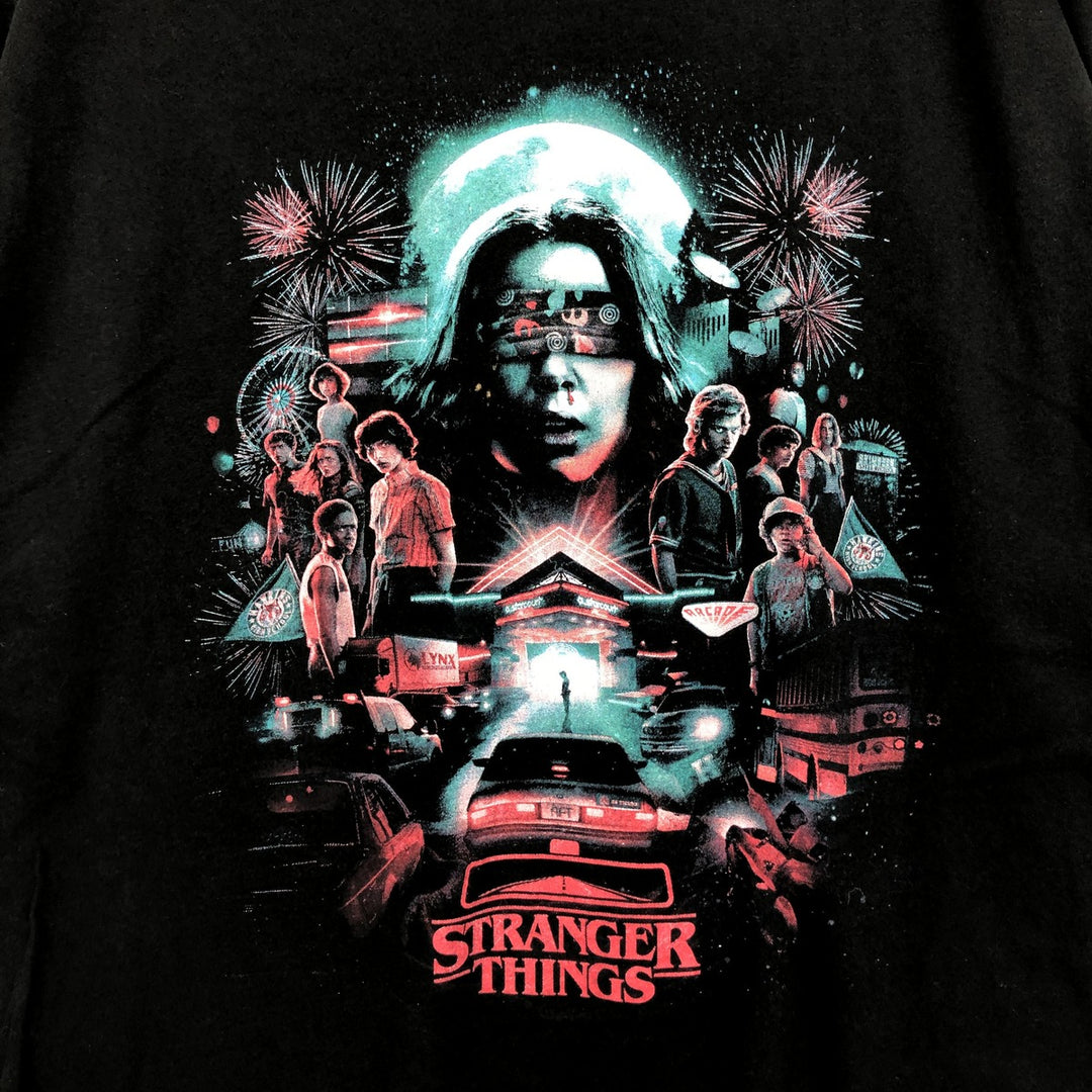 STRANGER THINGS Stranger Things Movie T-shirt Men's XL size cotton black type Vintage Second Hand