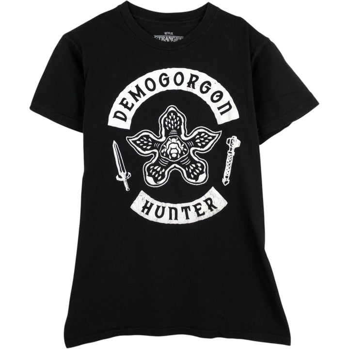 STRANGER THINGS Stranger Things Movie T-shirt Men's M size cotton black type Vintage Second Hand