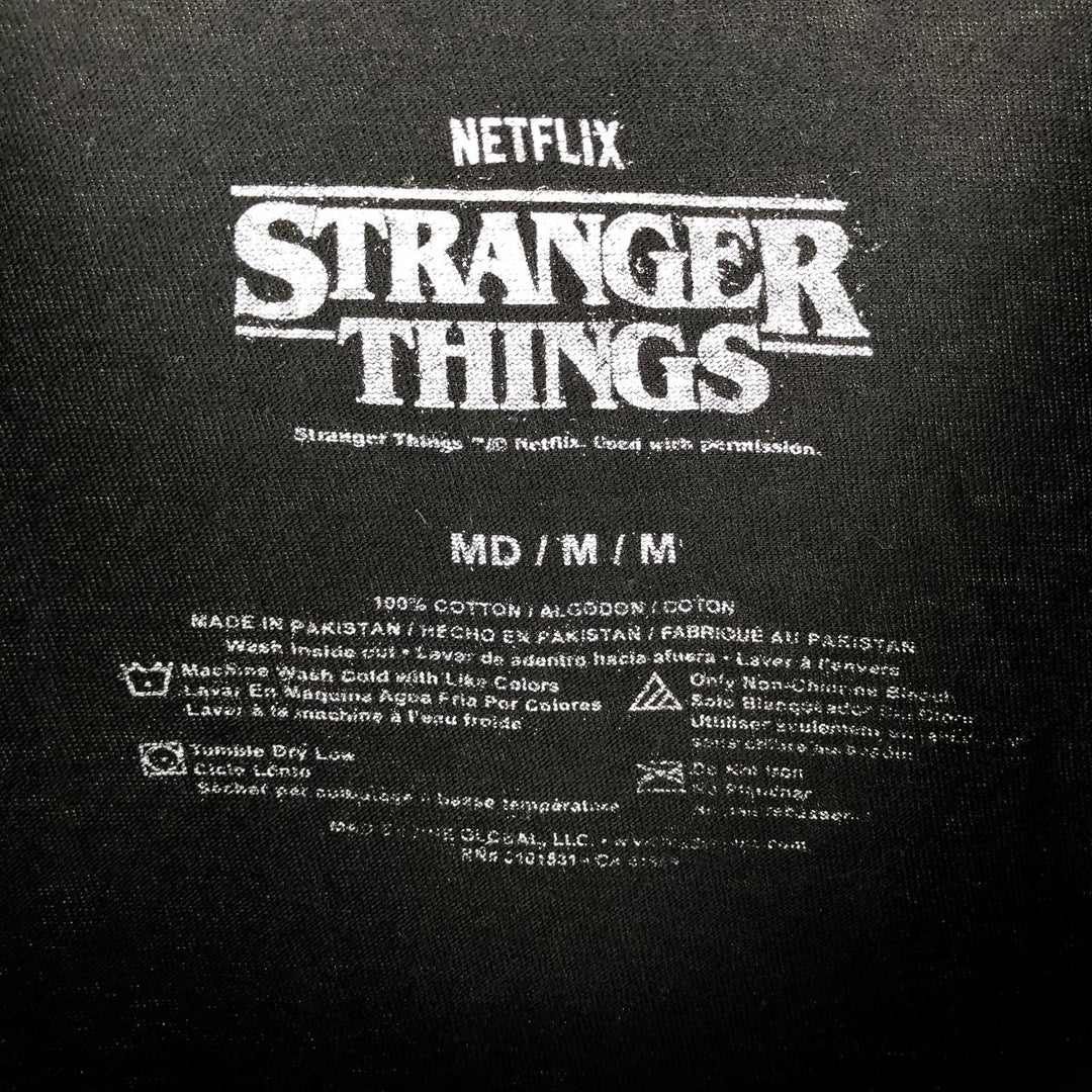 STRANGER THINGS Stranger Things Movie T-shirt Men's M size cotton black type Vintage Second Hand