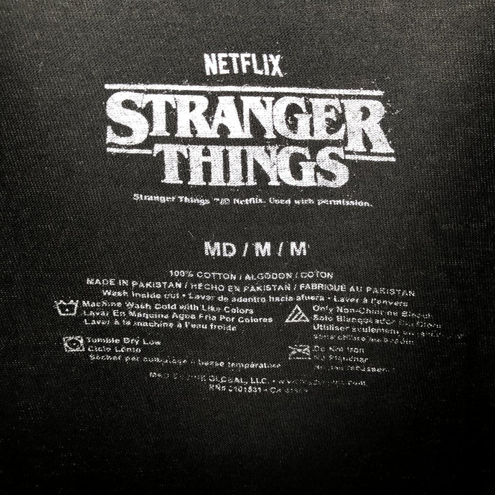 STRANGER THINGS Stranger Things Movie T-shirt Men's M size cotton black type Vintage Second Hand