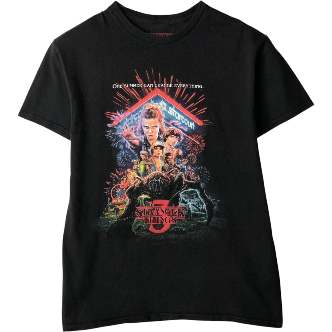 STRANGER THINGS Stranger Things Movie T-shirt Men's M size cotton black type Vintage Second Hand