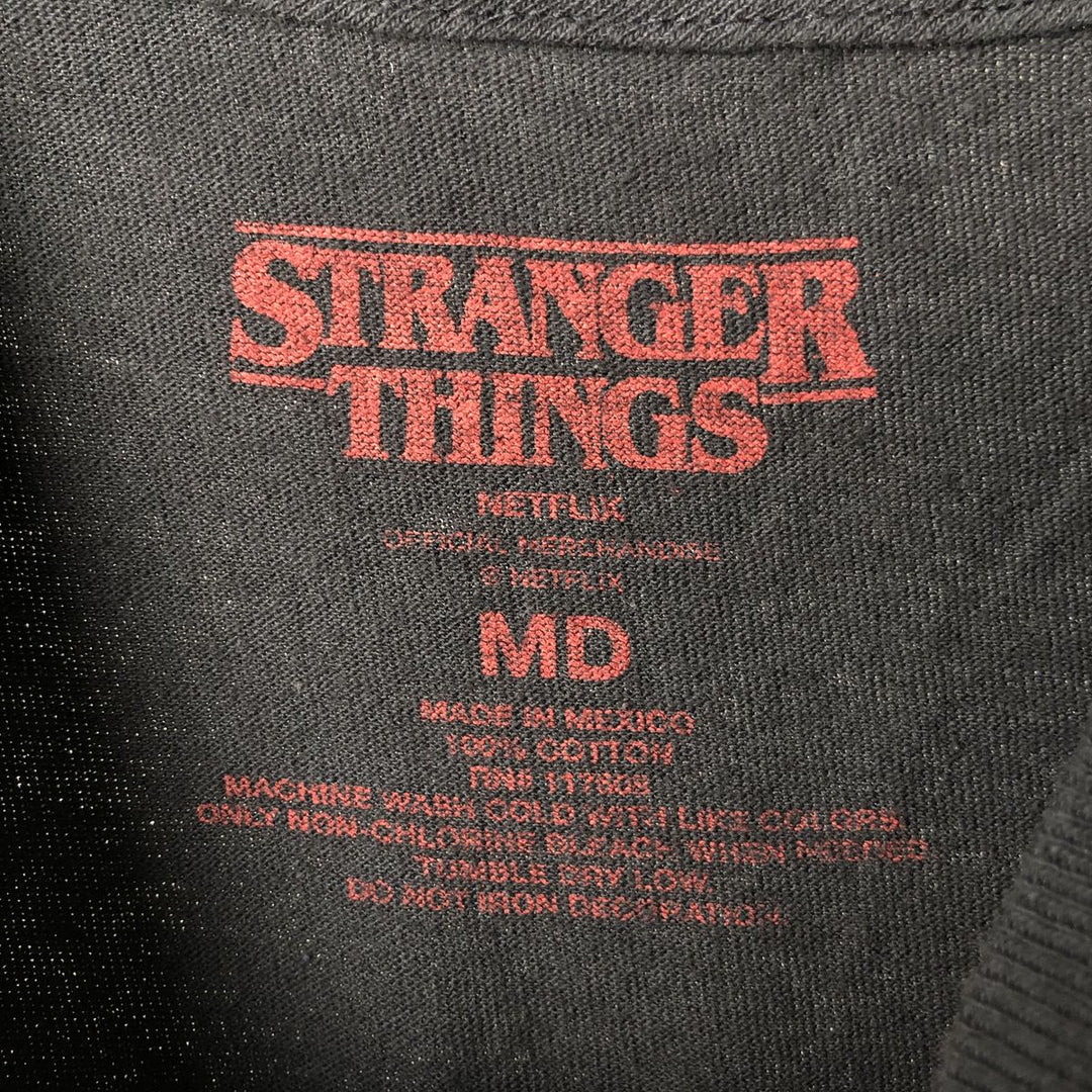 STRANGER THINGS Stranger Things Movie T-shirt Men's M size cotton black type Vintage Second Hand