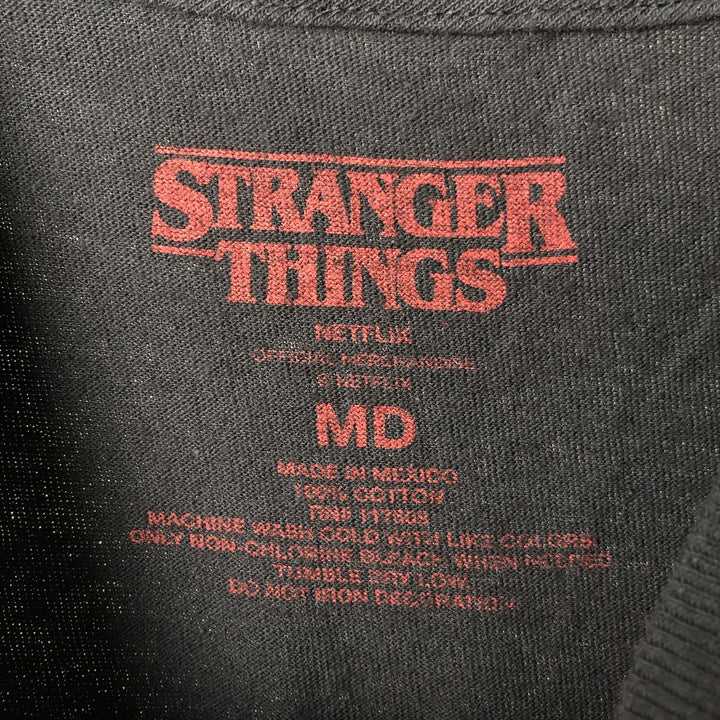 STRANGER THINGS Stranger Things Movie T-shirt Men's M size cotton black type Vintage Second Hand